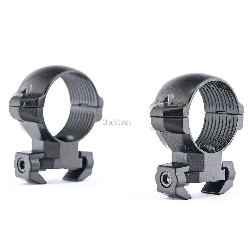 Shooin Optics Scope Mount Smooth Steel 1 Inch 25.4mm Tube Ring Adjustable 20mm Mount Base M6918 - Shooin Optics