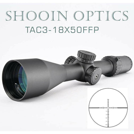 Shooin Optics TAC 3-18x50 First Focus Plane (FFP) Rifle Scope 30mm Tube 1/10 MOA - Shooin Optics