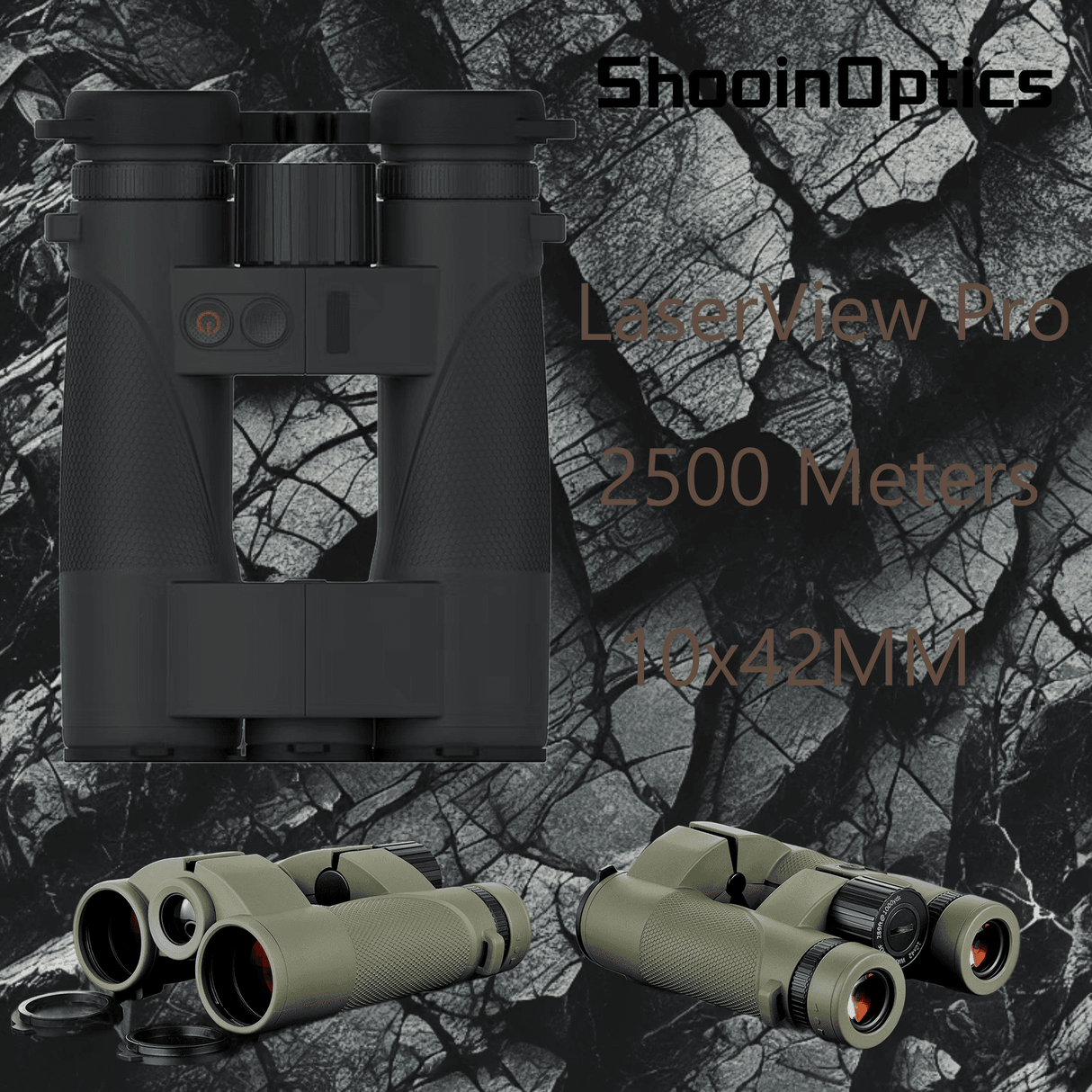 Shooin LaserView Pro 2500 Meters Rangefinder 10x42 Binoculars - Shooin Optics