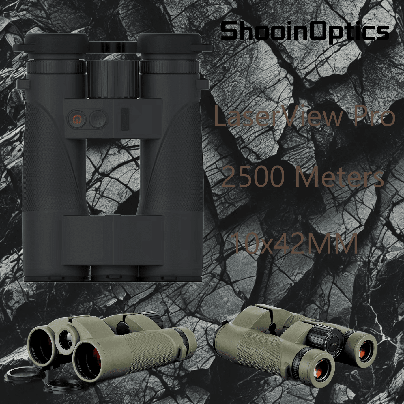 Shooin LaserView Pro 2500 Meters Rangefinder 10x42 Binoculars - Shooin Optics