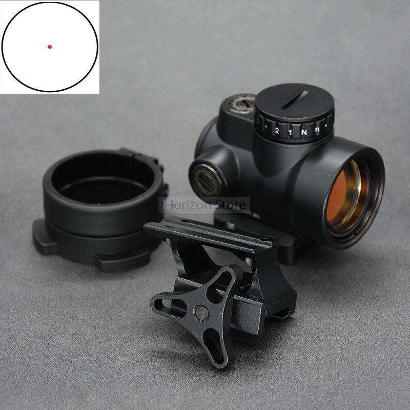 Tactical 1x 30mm Red Dot Sight 1x Reflex Collimator Optics Scope With High Low 20mm Mount Base Anti-Reflective Protective Lens Cover - Shooin Optics