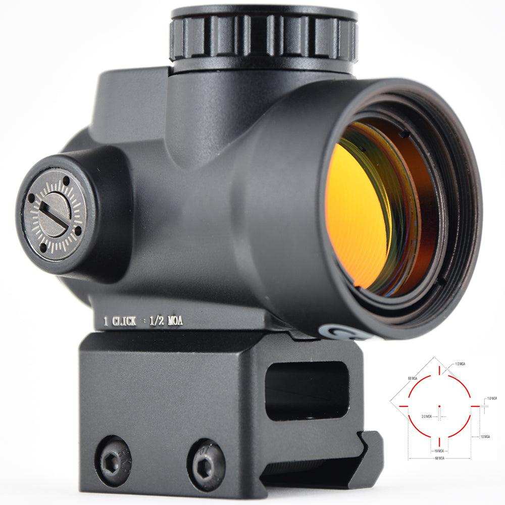 Tactical 1x 30mm Red Dot Sight 1x Reflex Collimator Optics Scope With High Low 20mm Mount Base Anti-Reflective Protective Lens Cover - Shooin Optics
