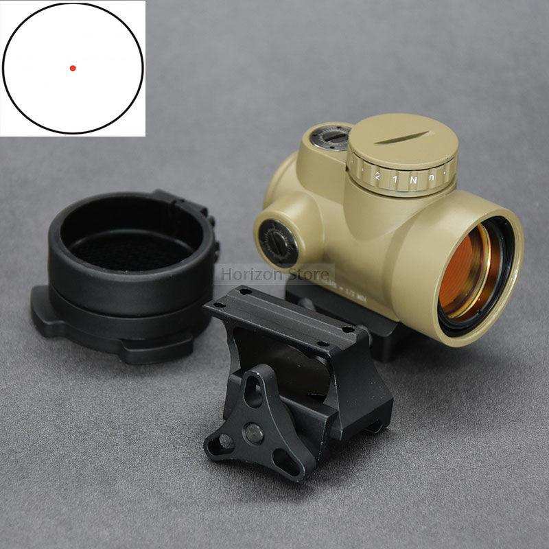 Tactical 1x 30mm Red Dot Sight 1x Reflex Collimator Optics Scope With High Low 20mm Mount Base Anti-Reflective Protective Lens Cover - Shooin Optics