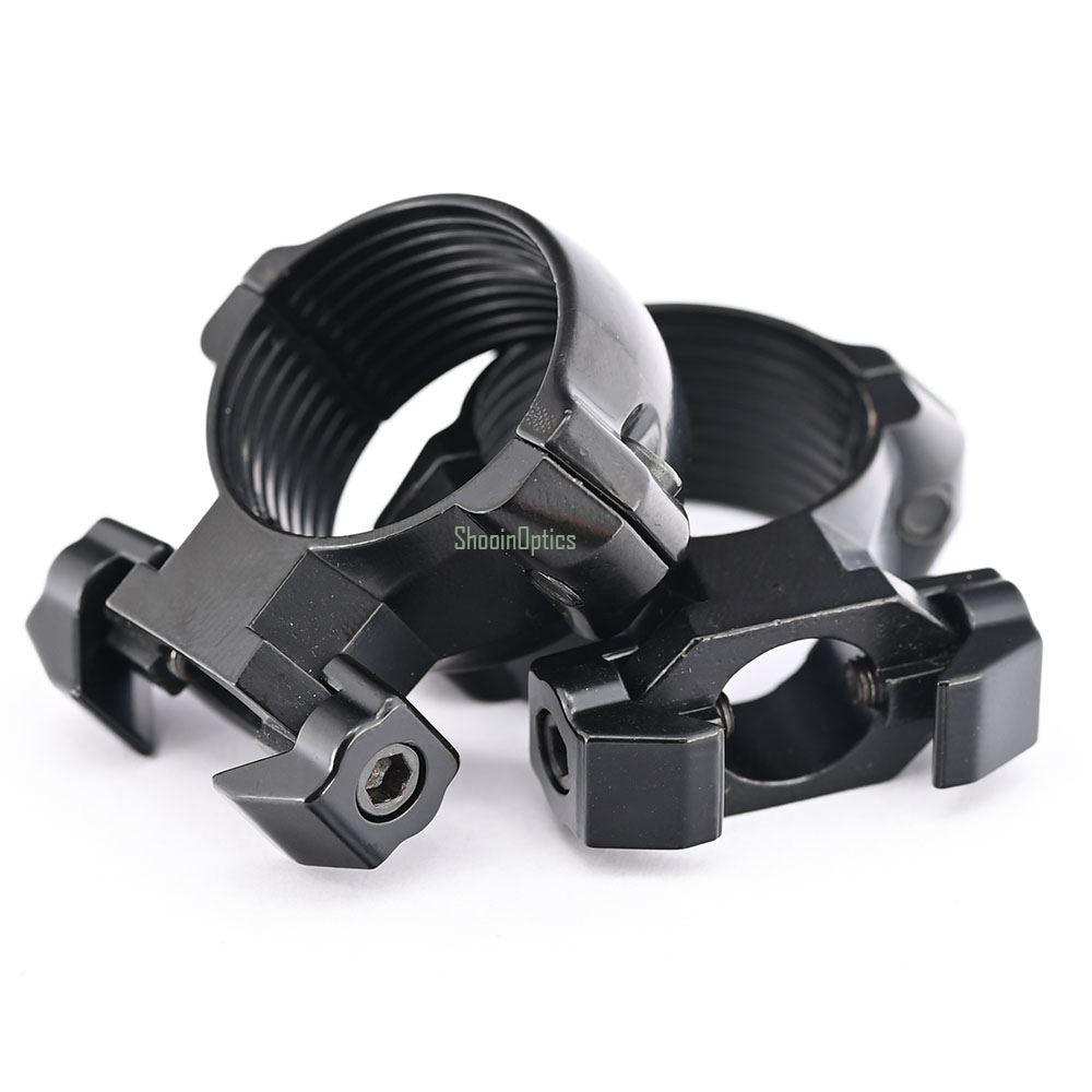 Shooin Optics Scope Mount Smooth Steel 1 Inch 25.4mm Tube Ring Adjustable 20mm Mount Base M6918 - Shooin Optics