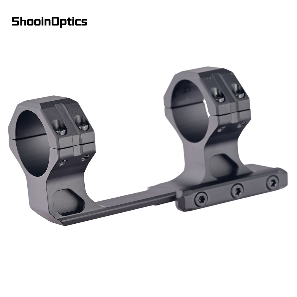 Shooin Optics Soporte profesional para mira telescópica en voladizo de 30 mm Diseño de una pieza para riel de 20 mm Soporte óptico de desplazamiento largo Montaje de alta estabilidad