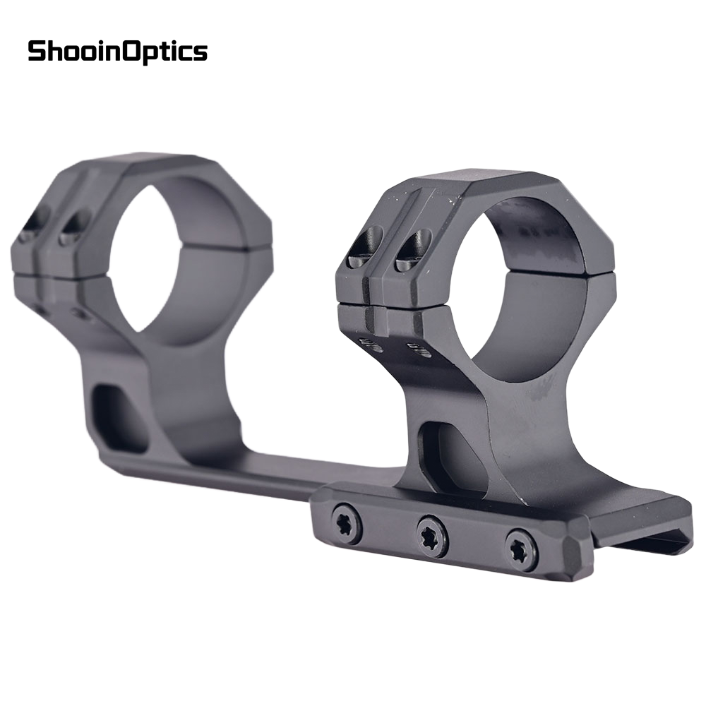 Shooin Optics Soporte profesional para mira telescópica en voladizo de 30 mm Diseño de una pieza para riel de 20 mm Soporte óptico de desplazamiento largo Montaje de alta estabilidad