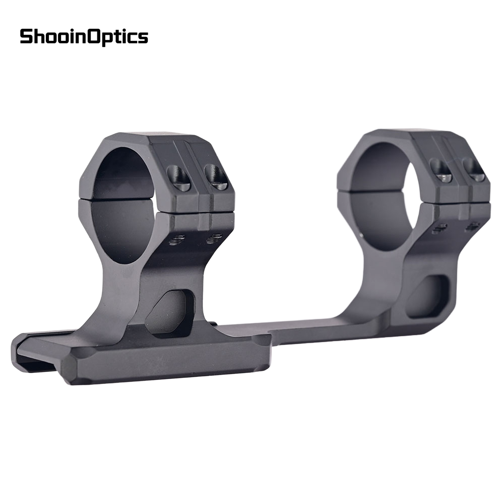 Shooin Optics Soporte profesional para mira telescópica en voladizo de 30 mm Diseño de una pieza para riel de 20 mm Soporte óptico de desplazamiento largo Montaje de alta estabilidad