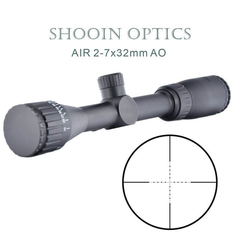 2-7x32 AO Mil Dot Optics Rifle Scope 1 Inch Tube 1/4 MOA Shooin Optics