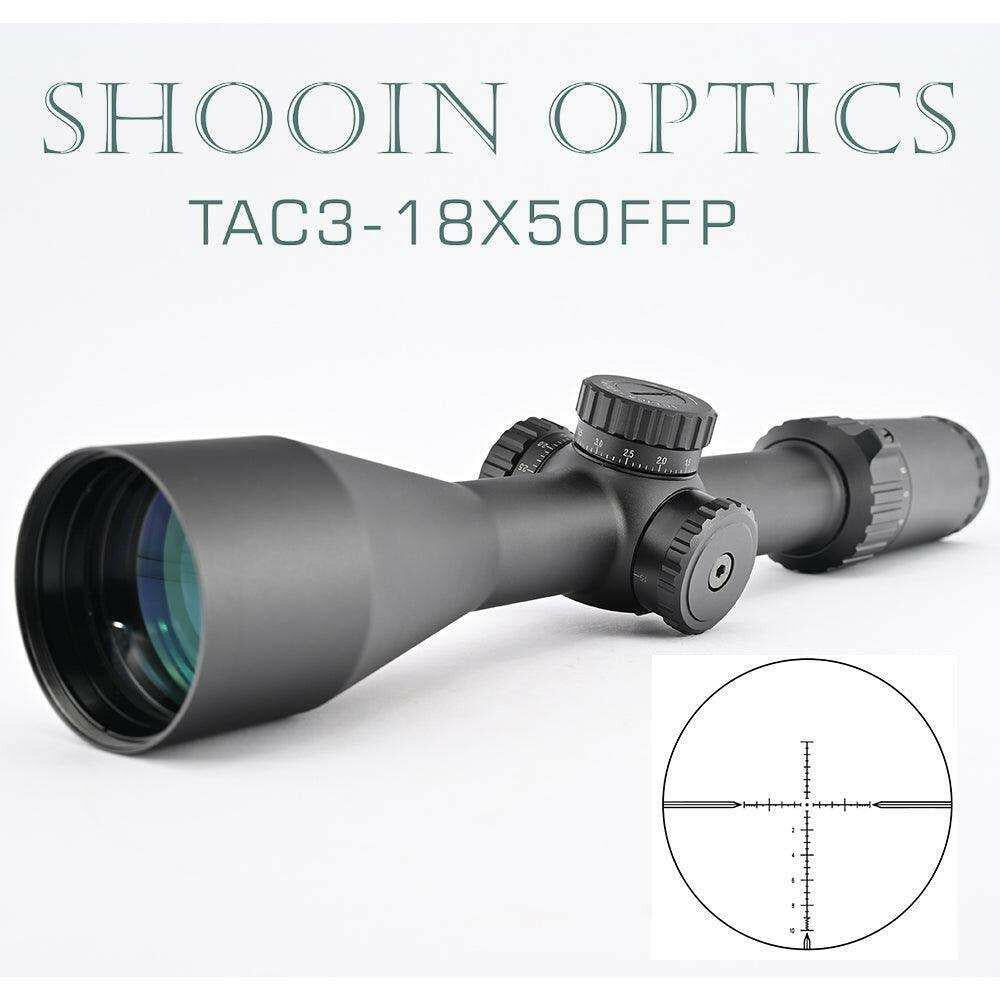 Shooin Optics TAC 3-18x50 First Focus Plane (FFP) Rifle Scope 30mm Tube 1/10 MOA - Shooin Optics