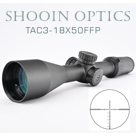 Shooin Optics TAC 3-18x50 FFP First Focus Plane Hunting Rifle Scope 30mm Tube Ring 1/10 MOA - Shooin Optics