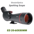 Shooin Optics 20 - 60x80 ED Glass Fieldscope Outdoor Spotting Scope - Shooin Optics