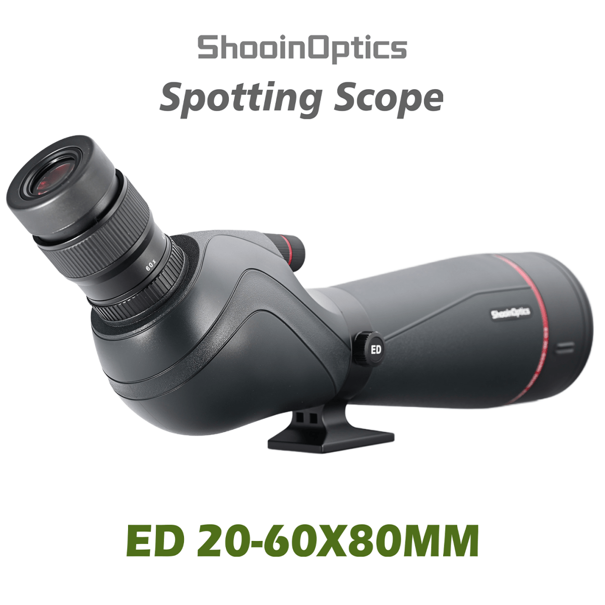 Shooin Optics 20 - 60x80 ED Glass Fieldscope Outdoor Spotting Scope - Shooin Optics