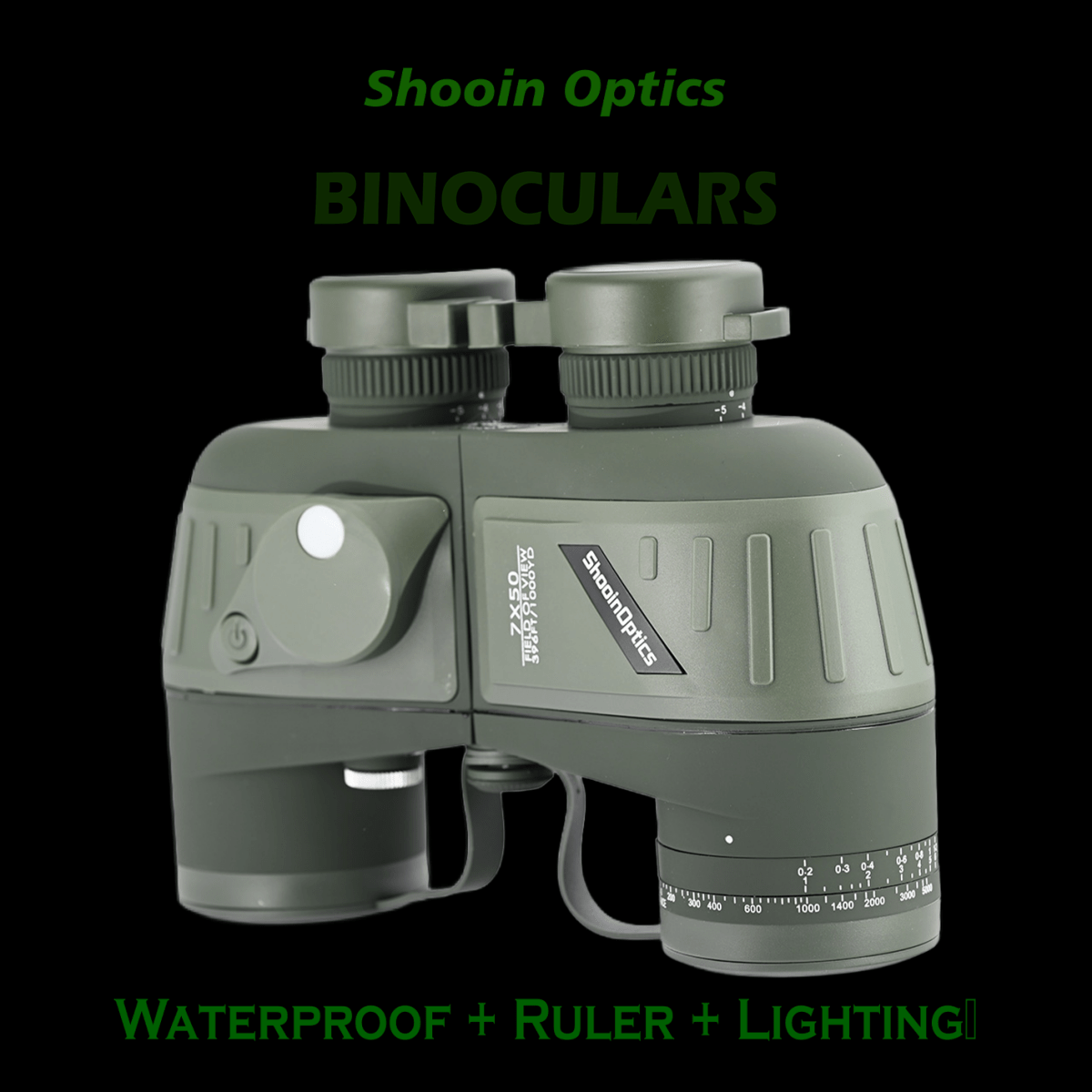 Shooin Optics 7X50 Professional Waterproof Marine Floating Binoculars Bak4 Prism Ranging Coordinate - Shooin Optics