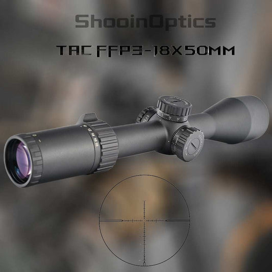 Shooin Optics TAC 3-18x50 First Focus Plane (FFP) Rifle Scope 30mm Tube 1/10 MOA - Shooin Optics